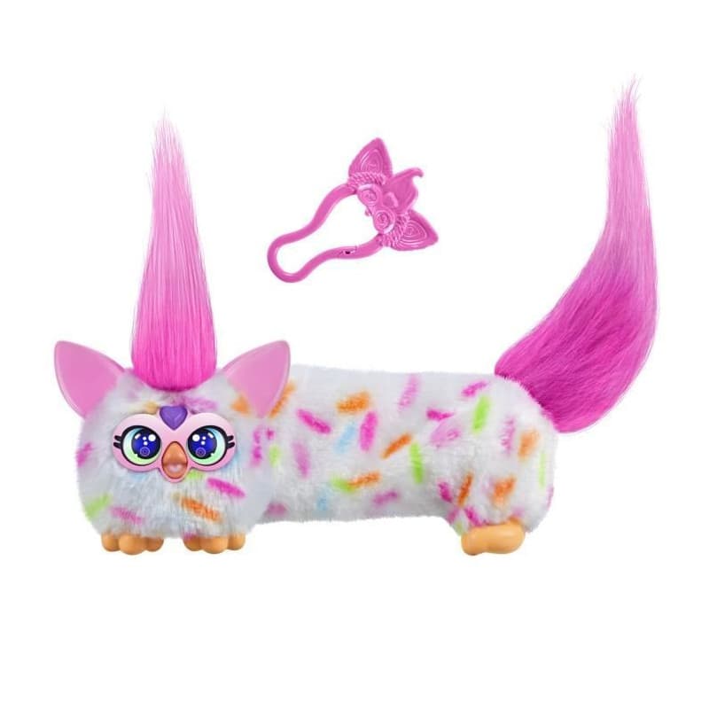 Furby DJ Furblets Berry-Cup-Cake, Mini peluche électronique, jouet pour enfant, 45 sons et musiques, des 6 ans