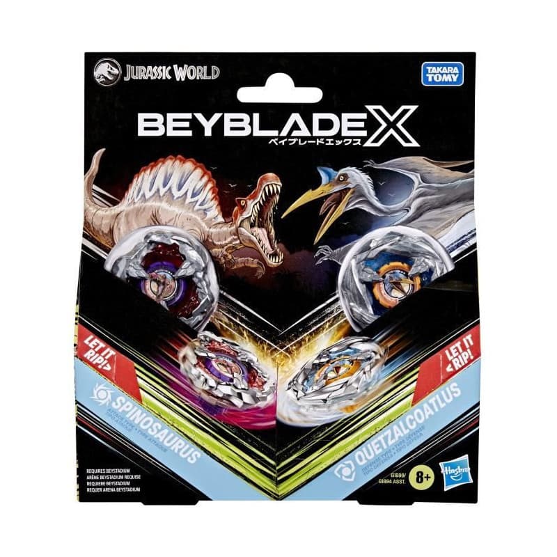 Beyblade X Jurassic World Spinosaurus contre Quetzalcoatlus, multipack, des 8 ans