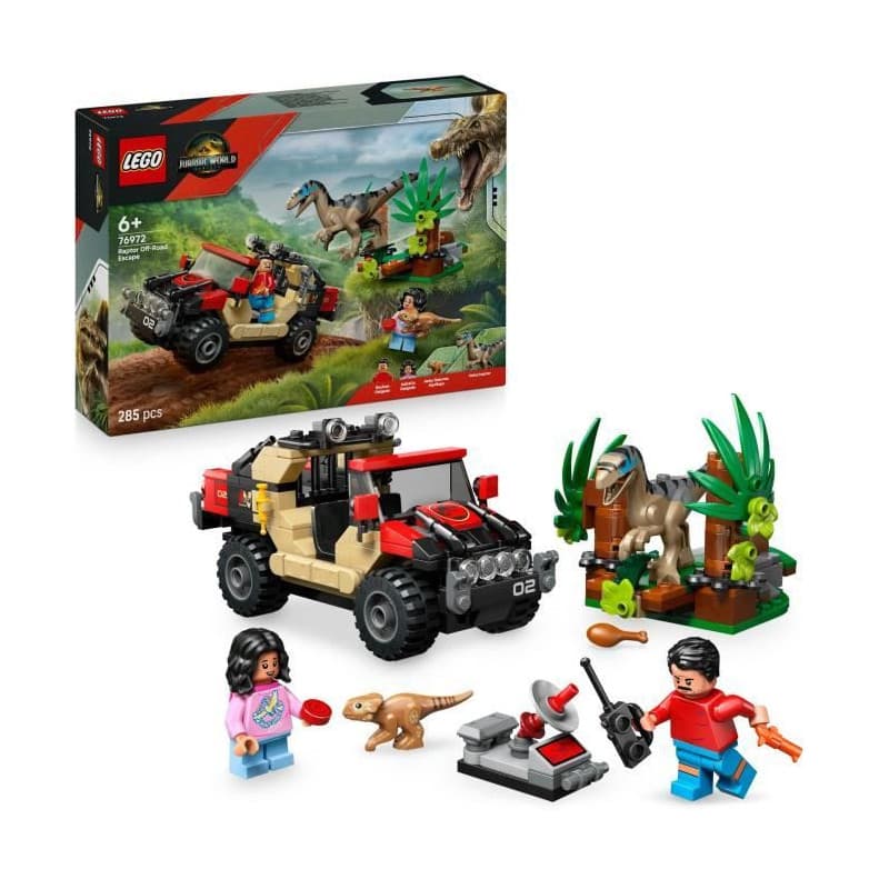Jeu de construction - LEGO - 76972 - Jurassic World - Vélociraptor - 285 pieces - 4x4