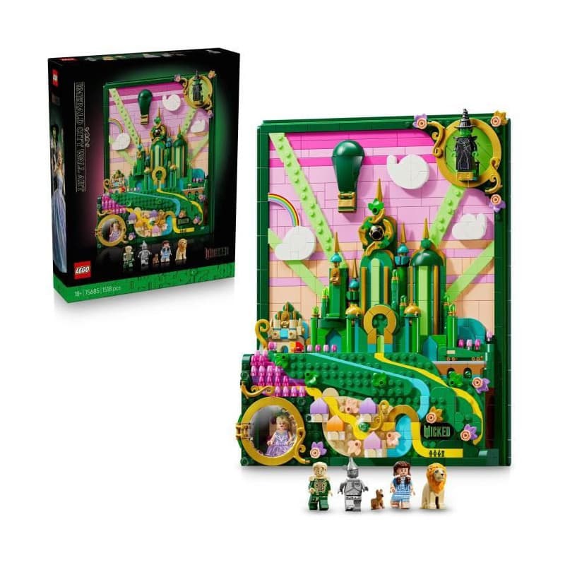 LEGO Wicked 75685 Tableau d'Emerald City - Set de Construction 3D pour Adulte - Maquette