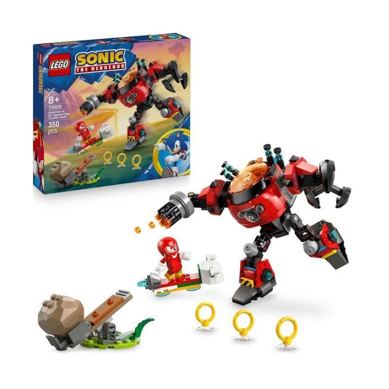 LEGO Sonic the Hedgehog 77005 Knuckles contre l'Egg Crusher de Dr. Eggman - Jeu des 8 ans