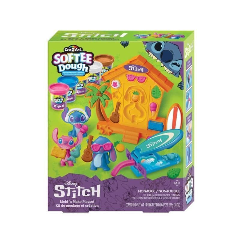LEXIBOOK - Kit de fabrication de figurines Stitch en pâte a modeler douce et malléable