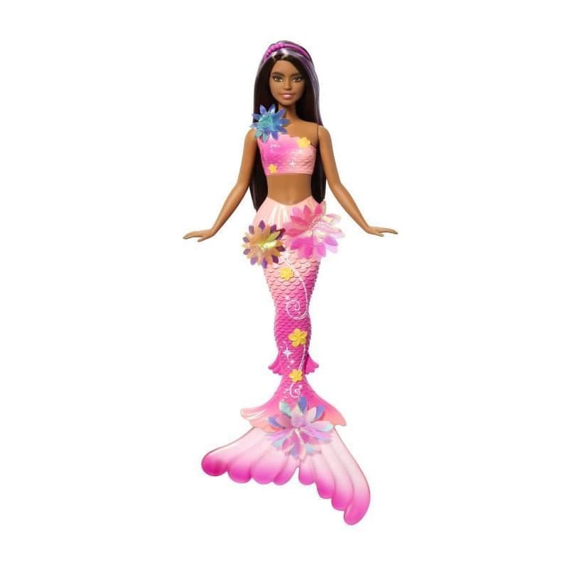 Barbie - Sirene Fleur Magique - Poupée aux longs cheveux bruns - Barbie - JDM73