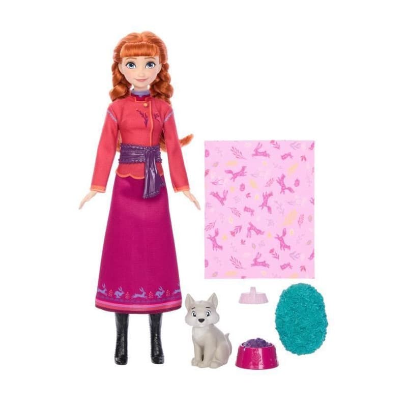 Disney La Reine des Neiges - Coffret Anna et le Louveteau - 4 accessoires - Disney Frozen - JFG17