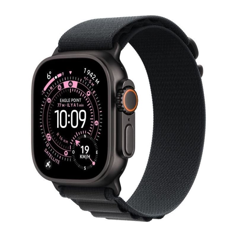 Apple Watch Ultra 3 GPS + Cellular - 49mm - Boîtier Black Titanium - Bracelet Black Alpine Loop - Medium