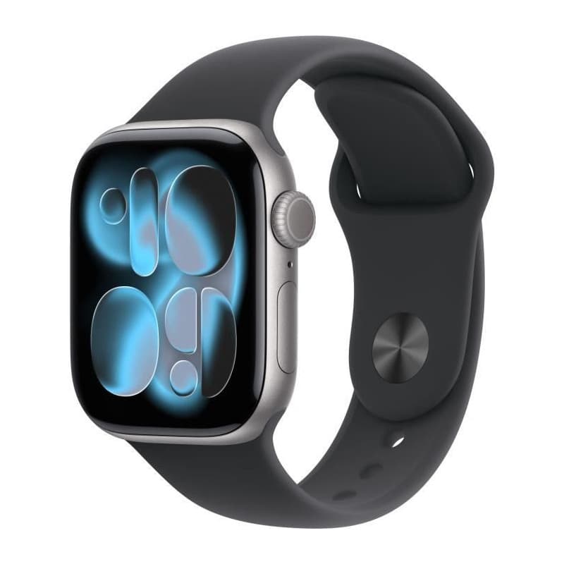 Apple Watch Series 11 GPS + Cellular - 42mm - Boîtier Space Grey Aluminium - Bracelet Black Sport Band - S/M