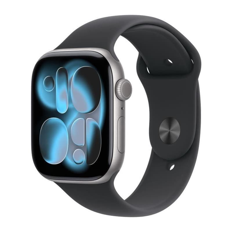 Apple Watch Series 11 GPS + Cellular - 46mm - Boîtier Space Grey Aluminium - Bracelet Black Sport Band - M/L