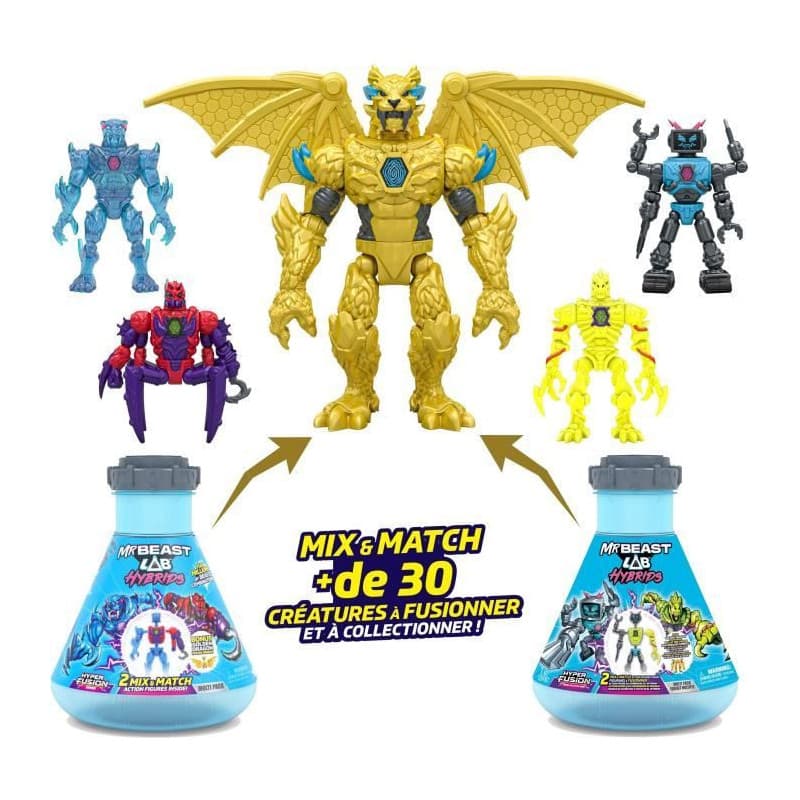 Pack de 2 figurines - MRBEAST LAB - Mix & Match - 2 FIG HYBRIDS + Moitié de figurine DRAGON