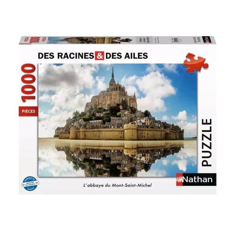 Puzzle 1000 pieces L'Abbaye du Mont Saint Michel, Des racines et des ailes, Nathan, Des 14 ans, 41170561