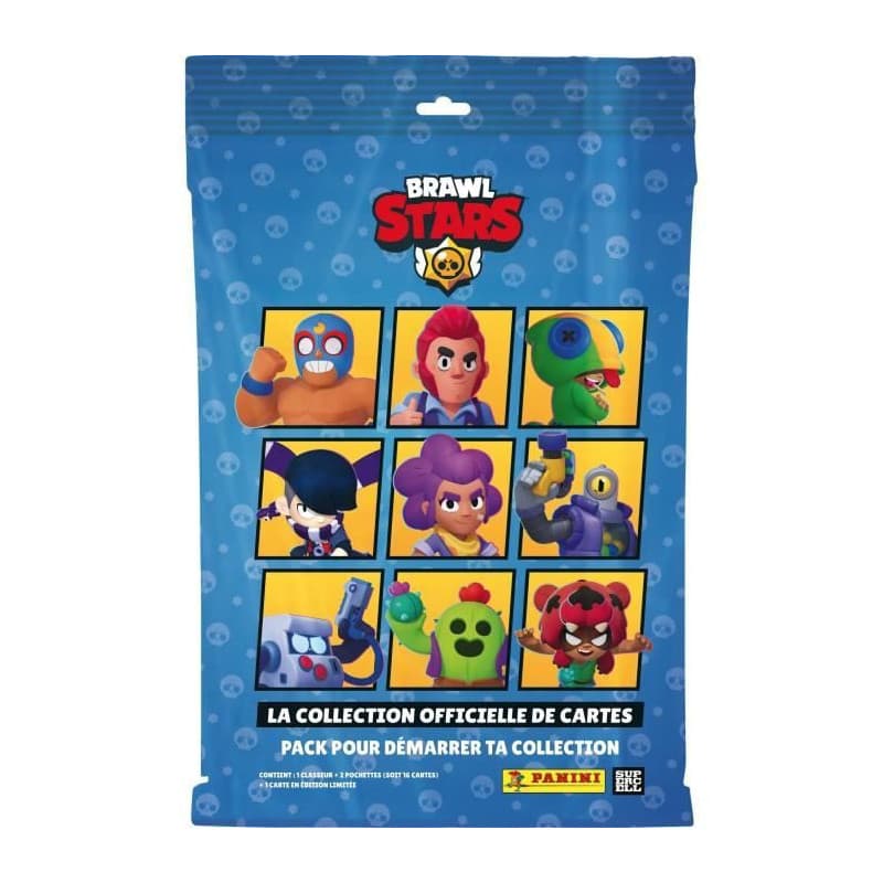 Pack de démarrage - PANINI - BRAWL STARS TC - Classeur + 2 pochettes - 1 carte édition limitée - 16 cartes