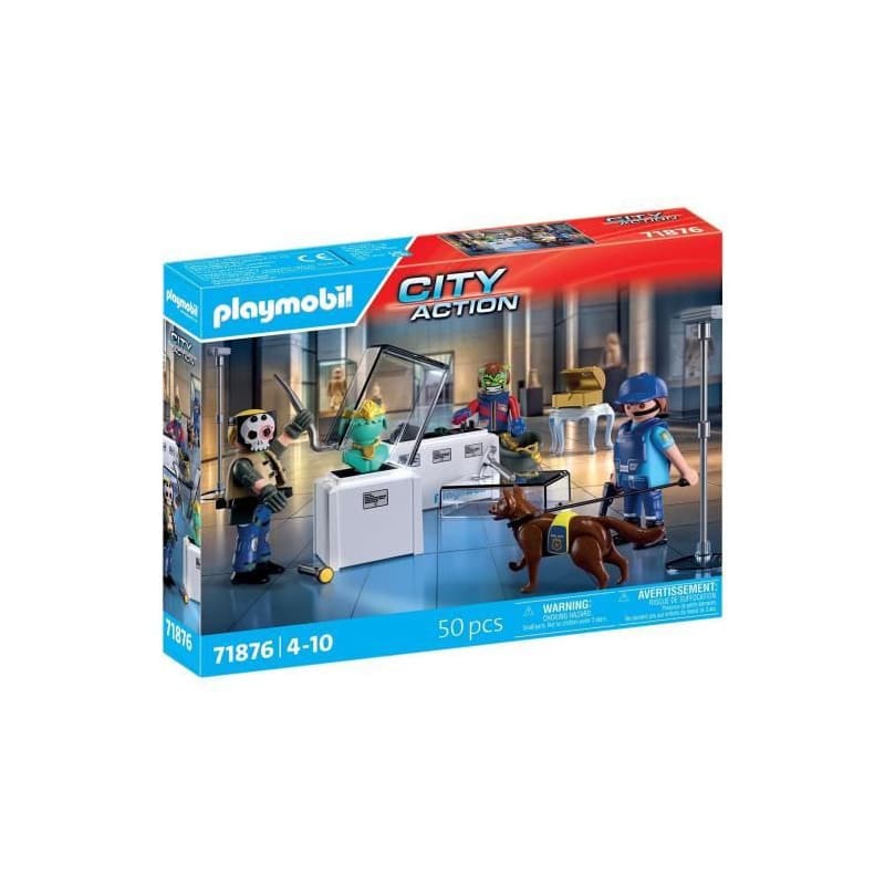 PLAYMOBIL 71876 Arrestation de cambrioleurs au musée, Les policiers, City Action, 50 pieces, des 4 ans