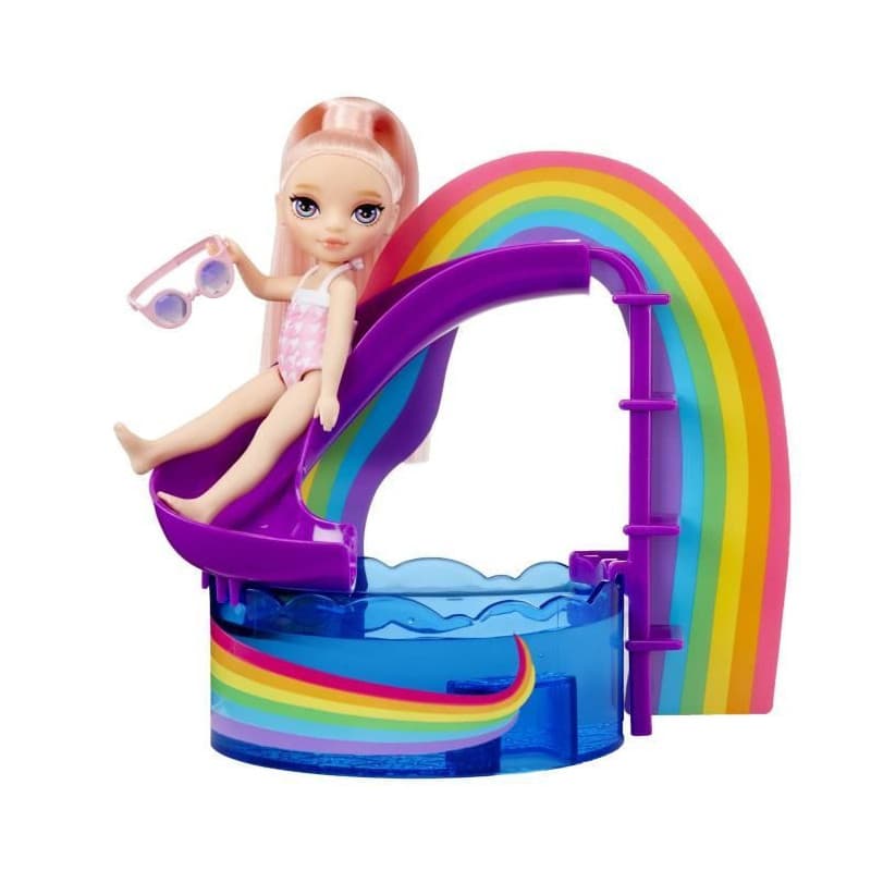 Jeu de société - MGA - Piscine arc en ciel avec toboggan - Poupée Blush - 10 pieces - Multicolore