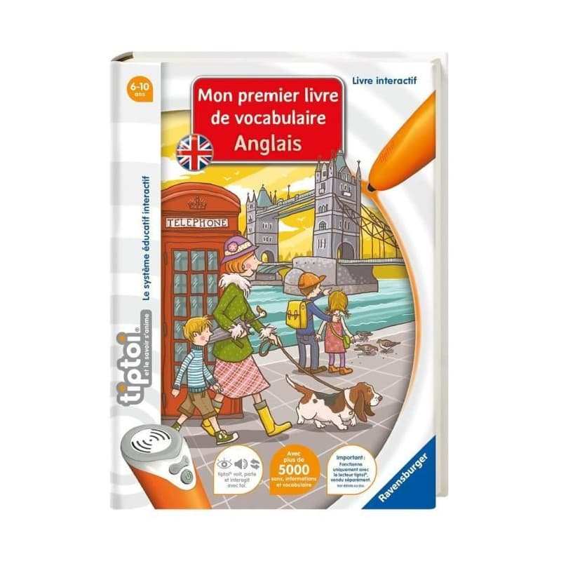 tiptoi, Livre interactif, Mon premier livre de vocabulaire anglais, 6ans, 13099002, Ravensburger