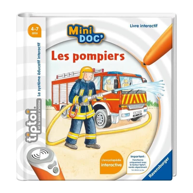 tiptoi, Livre interactif, Mini Doc' Les pompiers, 4 ans, 13099023,Ravensburger