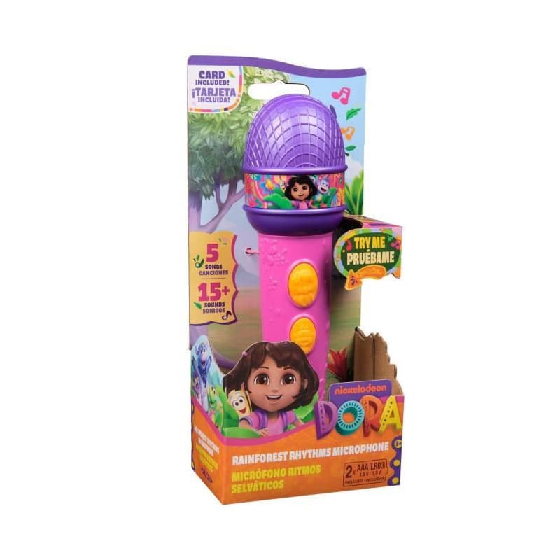 Dora - Micro a fonctions - 18cm - 4 chansons et 9 sons - des 3 ans - Dora l'exploratrice