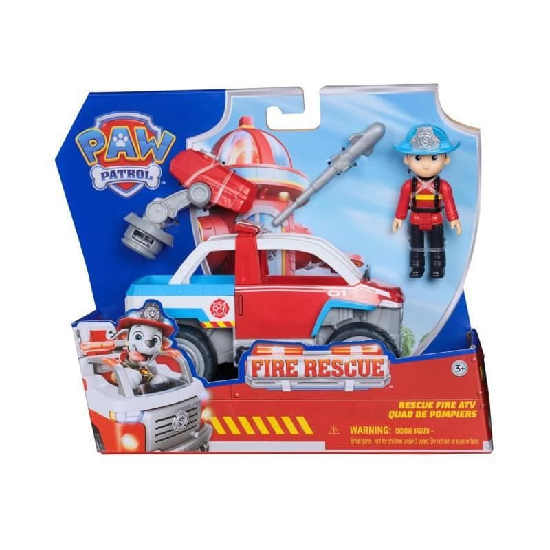 Paw Patrol -Figurine Ryder + véhicule - des 3 ans - Fire Rescue - La Pat'Patrouille