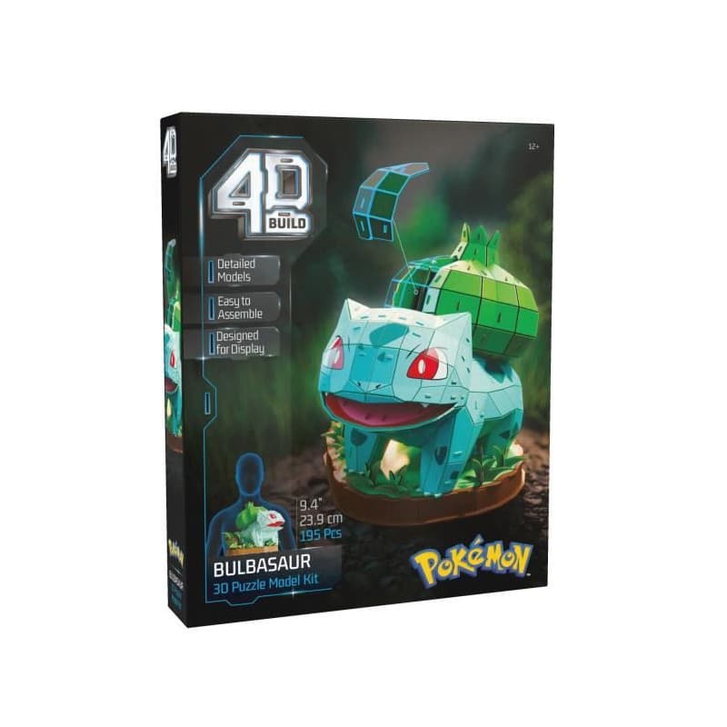 4D Build - Puzzle 3D - Bulbizarre Pokémon - 195 pieces - 24cm - des 12 ans