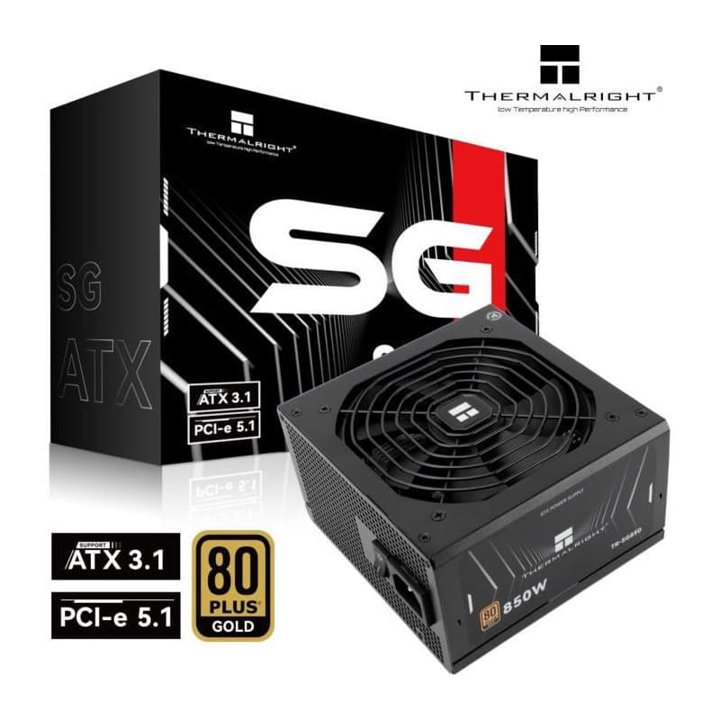 Alimentation PC modulaire - THERMALRIGHT SG850 - 80+ Gold - Noir