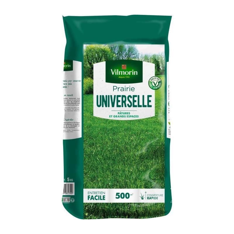 Semences Prairie universelle VILMORIN - Sac 5 kg - 500 m² - Idéale pour vos animaux