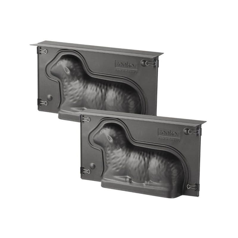 Lot de 2 moules a gâteaux 3D - ZENKER - Special Season - Forme d'agneau pascal - 900 ml
