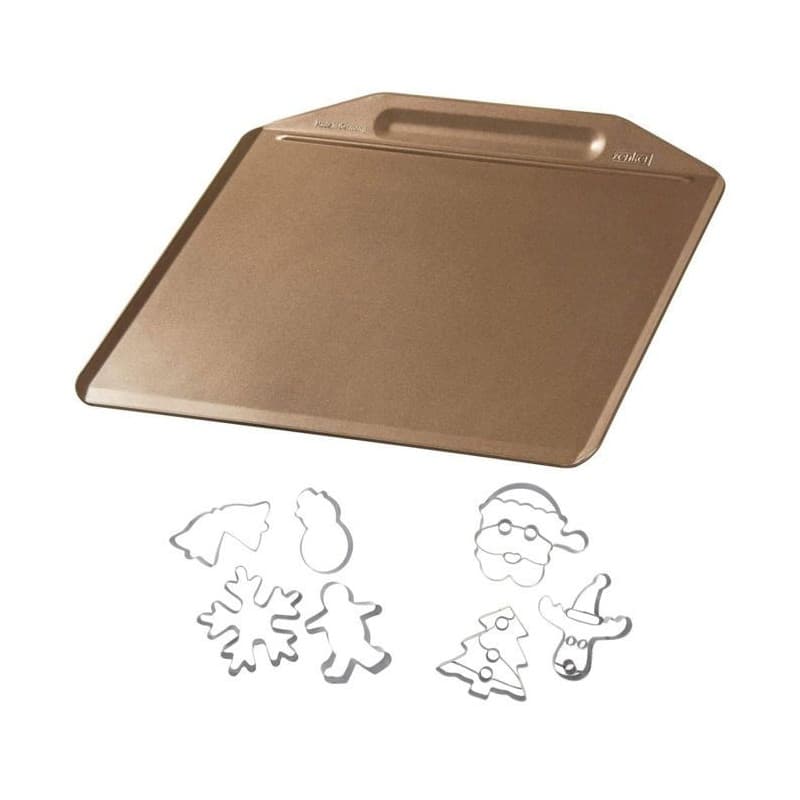 Plaque de cuisson au four sans rebords et 7 emporte-pieces de Noël - ZENKER