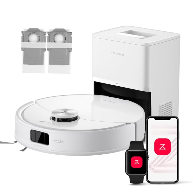 roborock Q10 S5+ Set Aspirateur Robot Laveur avec Station, 10000 Pa Aspiration, Vidage Automatique, Double Anti-emmêlement, Syst