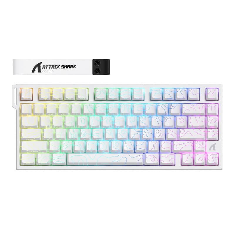 ATTACK SHARK R82 HE Clavier 8000Hz Rapid Trigger, Clavier Gamer Filaire RGB 75% avec Précision RT de 0,005 mm avec Interrupteur