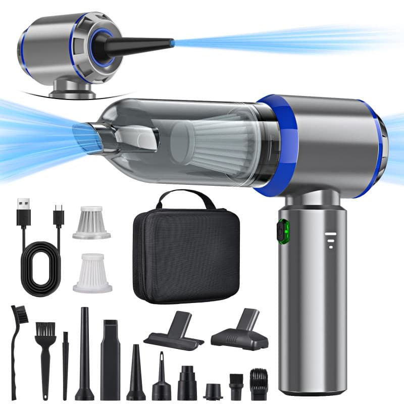 Aspirateur à Main, 25000Pa Aspirateur Voiture Puissant sans Fil, 4-en-1 Mini Aspirateur sans Fil, Mini Aspirateur 220000 TR/Min