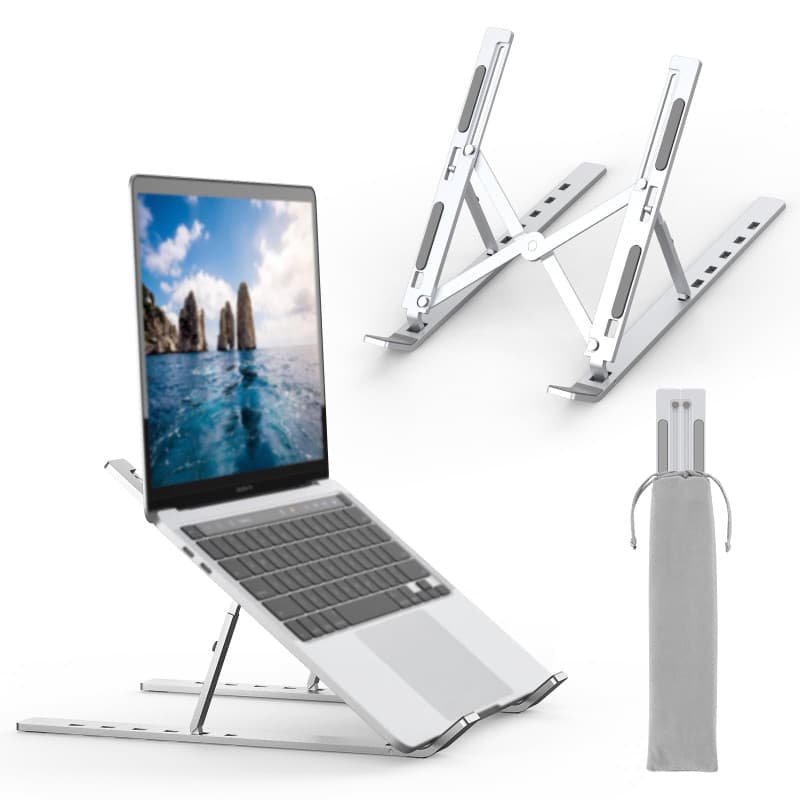 GRIFEMA GB1054 Support Ordinateur Portable Réglable, Support PC Pliable en Aluminium 6 Niveaux de Hauteur, Compatible MacBook Ai