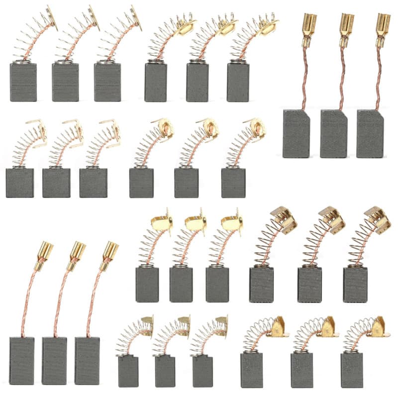 30 Pièces Balais de Charbon pour Outils Électriques, 10 Tailles Différentes Balais de Charbon Moteur Electrique,Compatible avec