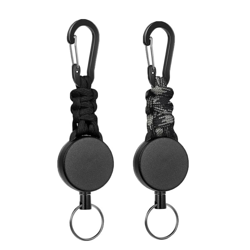 Fhlbestyu 2/4 PCS Porte-clés Extensibles, Porte Badges Mousqueton, Yoyo Enrouleur Rétractable de 60 cm avec Renforcé et Résistan