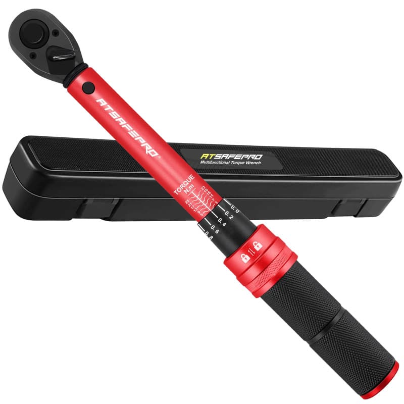 ATsafepro clé dynamométrique velo 3-25 Nm,cle dynamometrique 1/4 clic Petite avec double réglage de direction et 72 dents, clef