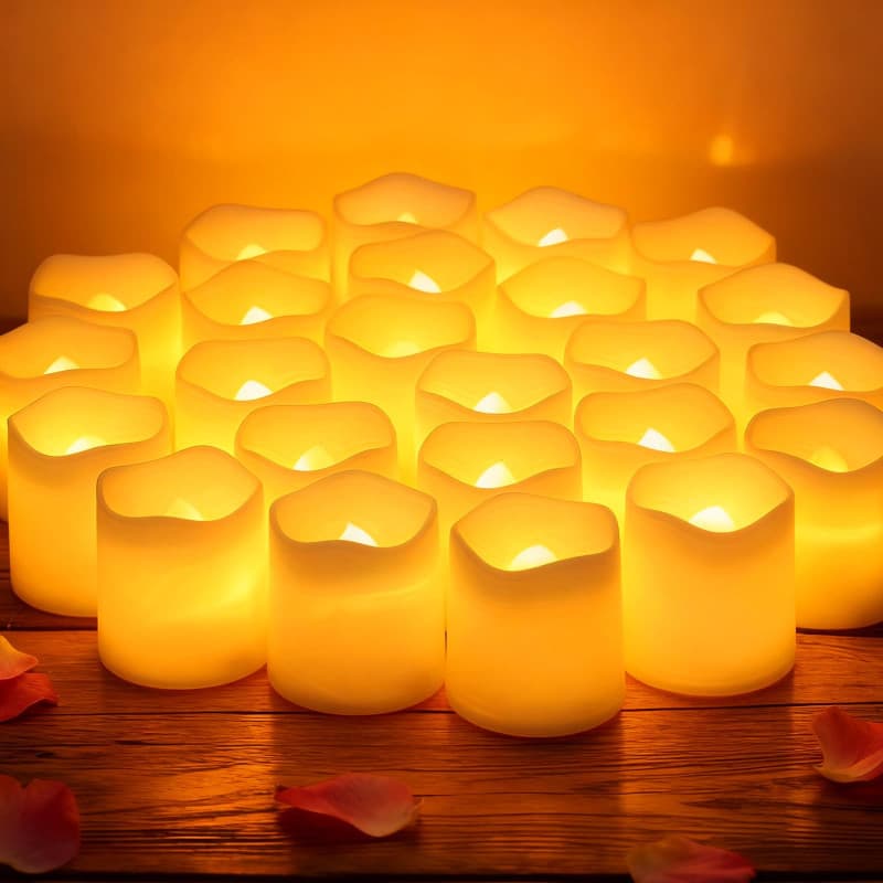 24 Pièces Bougies LED Vacillantes avec Effet Flamme Réaliste,Fonction Timer, Chandelles Clignotantes Lampe pour Décoration Intér