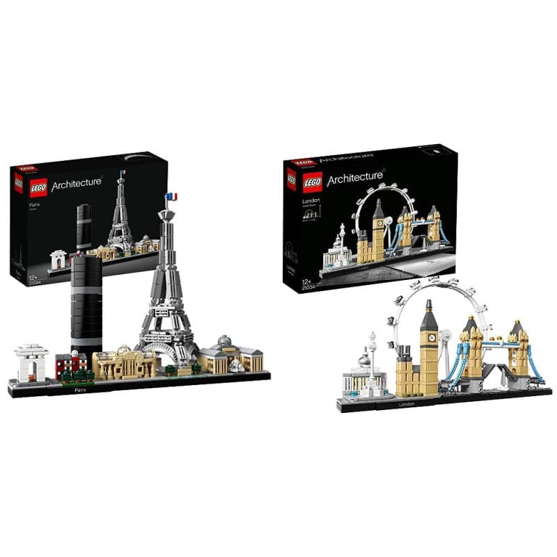 LEGO 21044 Architecture Paris: Ensemble de Construction Skyline avec des Modèles & 21034 Architecture Londres Maquette à Constru