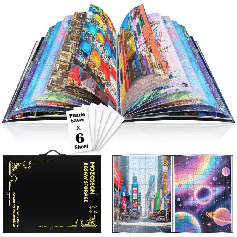 MOZOOSON Rangement Puzzle, Dossier de Puzzles pour 1000 pièces Grande capacité Portable avec 25 Poches, Accessoires de Puzzle ét