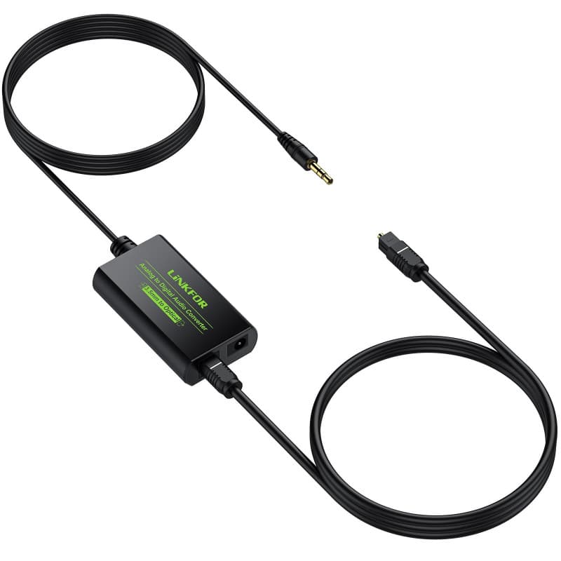 3.5mm vers Optique LINKFOR Câble 3.5mm vers SPDIF Adaptateur Audio R/L RCA avec Câble Optique Audio 3,5 mm AUX vers Numérique Ad