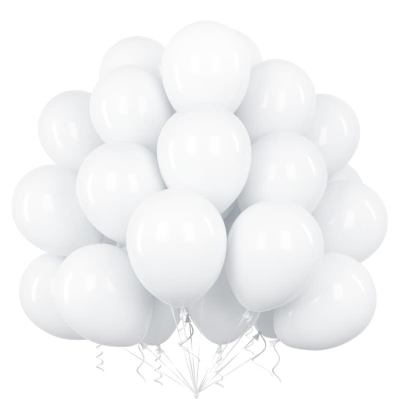 Teselife Ballons Blanc, 50Pièces 12Pouces Mat Blanc Latex Ballon Arche Guirlande Fille Femmes Anniversaire Mariage Proposition V