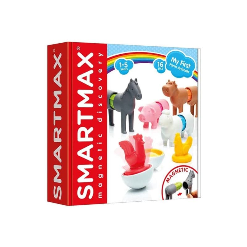 SmartMax | My First Farm Animals | Jouet Magnétique Bébé 12 Mois+ | Animaux de la Ferme à Assembler | Développe Motricité & Imag
