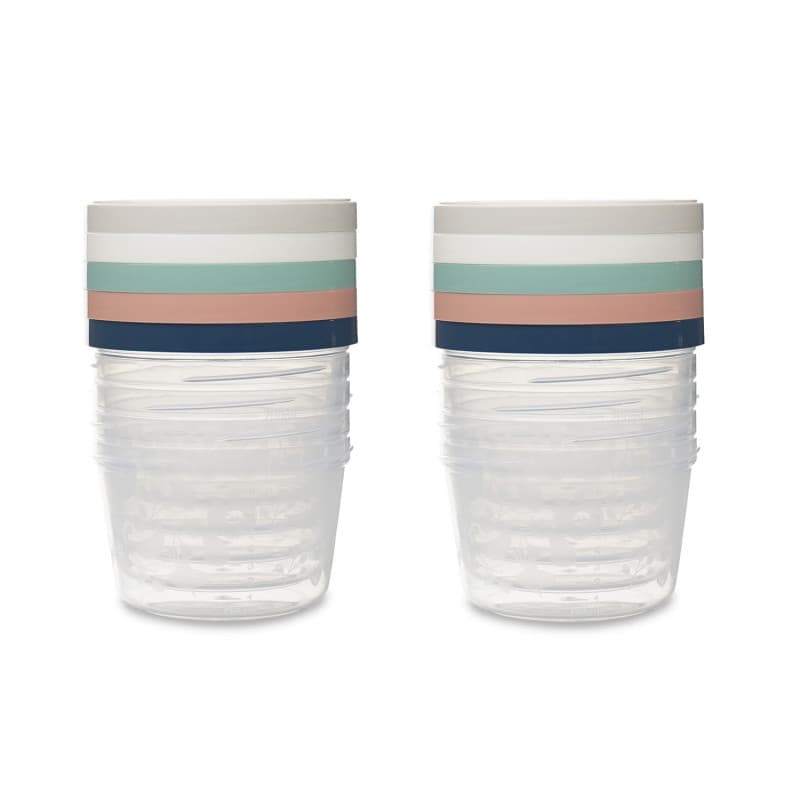 THERMOBABY Lot de 10 boîtes de conservation 250ml pour Bébé - Compatibles Micro-ondes, congélateur, lave-vaisselle - Empilables