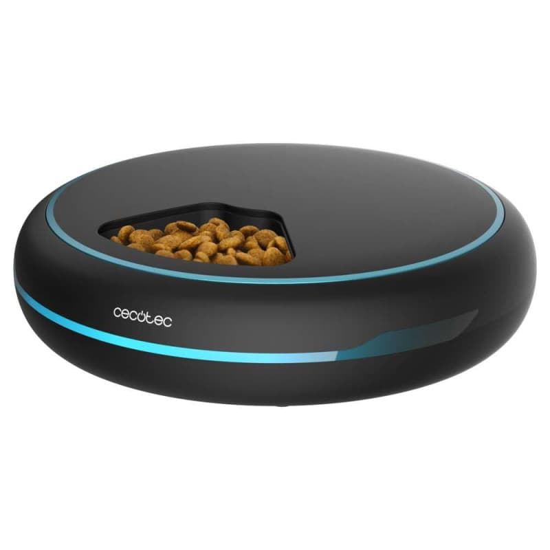 Cecotec Distributeur Automatique de Nourriture Pumba 1600 Purrfect Meal. Capacité de 1,6 L, 4 Sections Indépendantes, Affichage