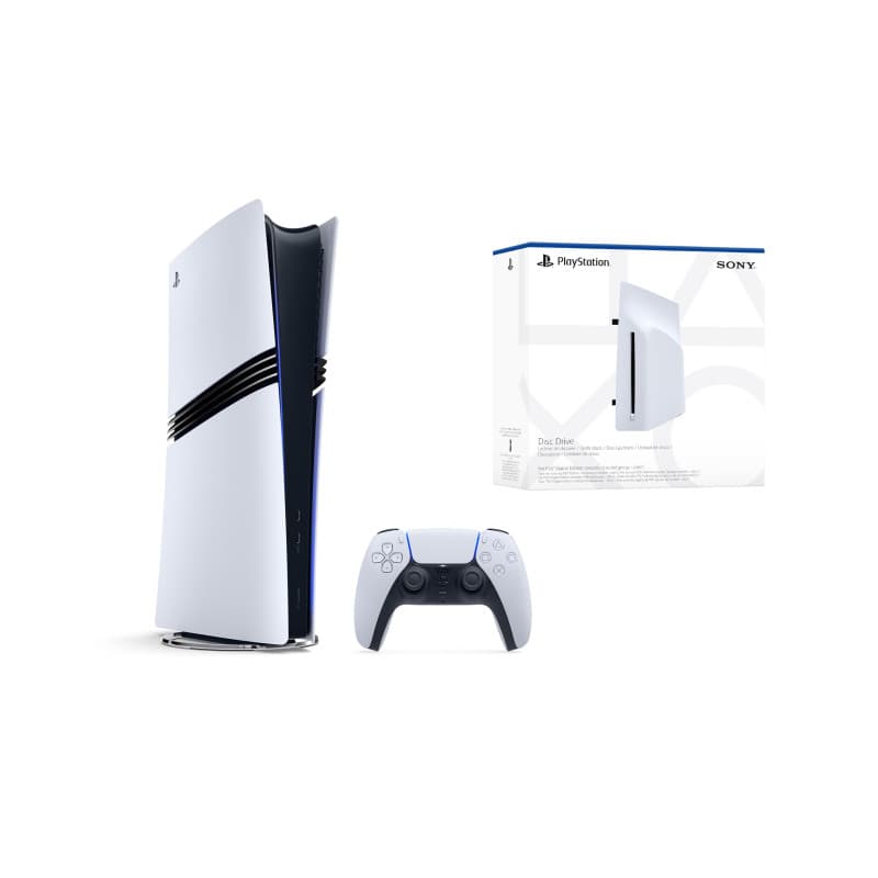 Playstation Sony, 5 Pro, PS5 avec 1 Manette Sans Fil DualSense + Lecteur de Disque Blu-Ray Ultra HD 4K