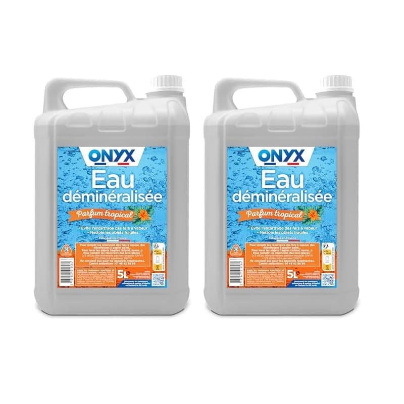 Onyx - Eau Déminéralisée - Fer à Repasser, Lisseur à Vapeur, Décolleuse à Papier Peint, Auto - 100% d’Ingrédients d’Origine Natu