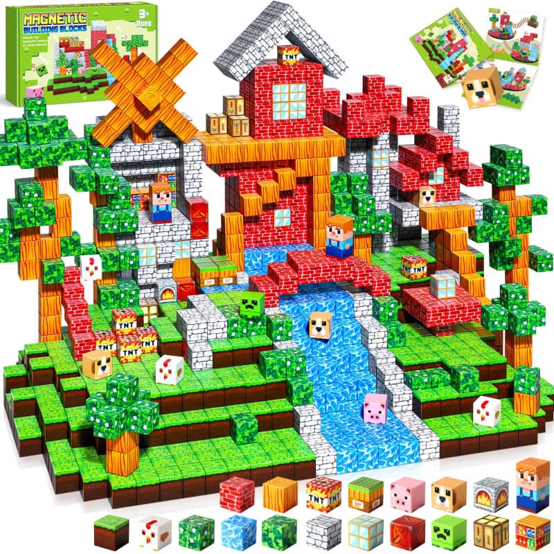 COOLJOYA Construction Magnetique Enfant Cube Magnétique 150 Pièces, Jeu Aimant Magnetic avec Jeux Aimants Magnetique, Jouet Éduc