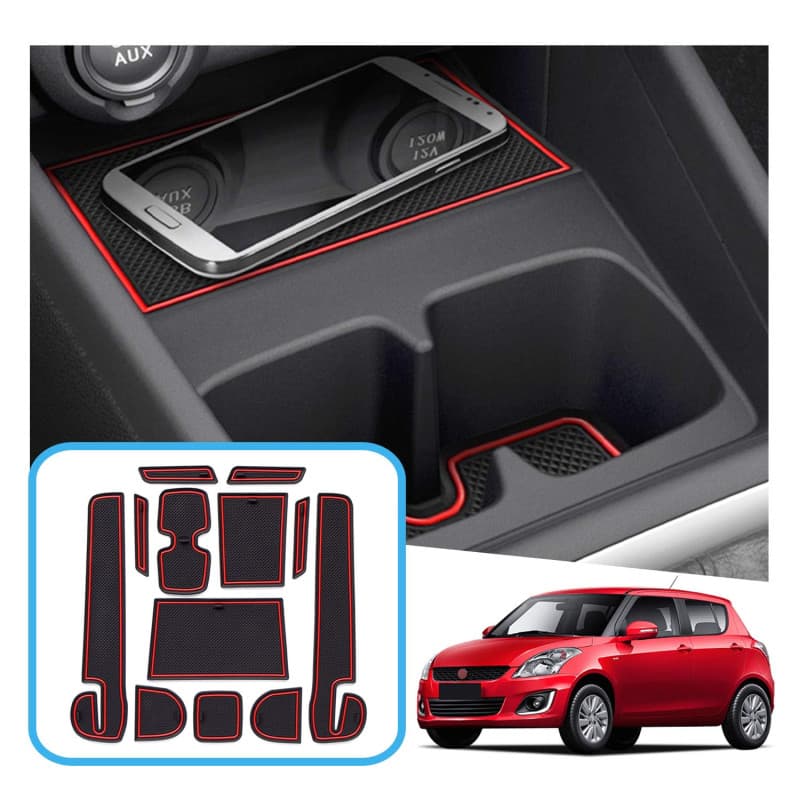 GAFAT Suzuki Swift/Sport/Hybrid 2017-2022 2023 Tapis Antidérapants en Caoutchouc, Suzuki Swift Tapis pour Console Centrale, Acco