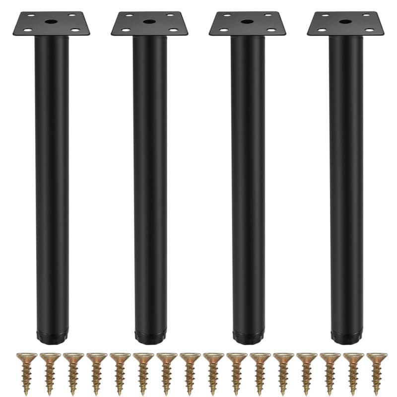 Fulushouxi 4 Pièces Pieds de Meuble, 25 cm/9,84 Pouces Pieds de Meubles Réglables, Pieds de Support en Fixation en Métal pour Me