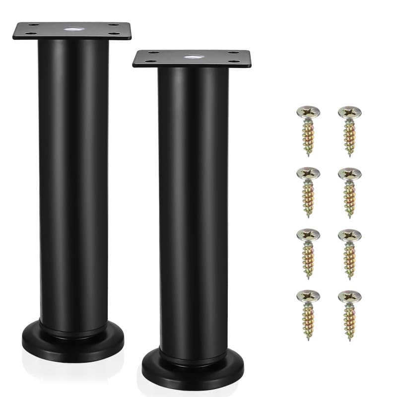 SHACHENH 2 Pieds de Meubles Réglables, Pieds Ajustables pour Meubles Noirs, 18-30 cm Pieds en Métal pour Armoire, Pieds de Table