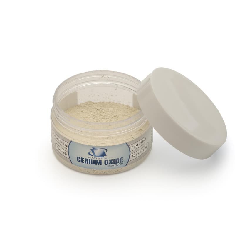 GLASS POLISH PRO 50 g Oxyde de Cérium, Poudre de Polissage de Verre de Grain Fin pour des Finitions de Qualité Optique, Formule