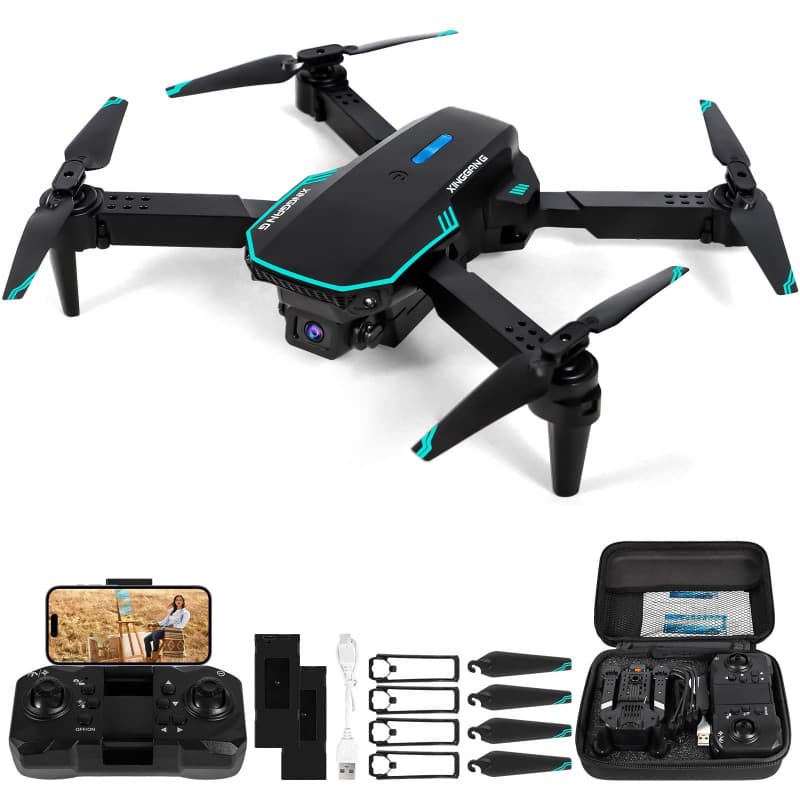 Drone pour Enfant avec Caméra 720P HD, Drone Quadricoptère FPV WiFi Télécommandé, Mode sans Tête, Maintien d'Altitude, 360°Flips