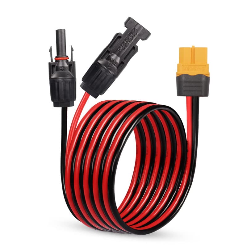 Solar Panel Connector to xt60 Adapter Cable 1.5m, 12awg xt60 Female Solar Panel Power Cable to Solar Charge Connector for Portab