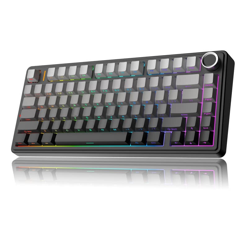 MechLands Aula F75 PRO 75% Custom Creamy Clavier de jeu mécanique sans fil, BT5.0/USB-C/2,4 GHz, structure gasket, bouton RVB, s